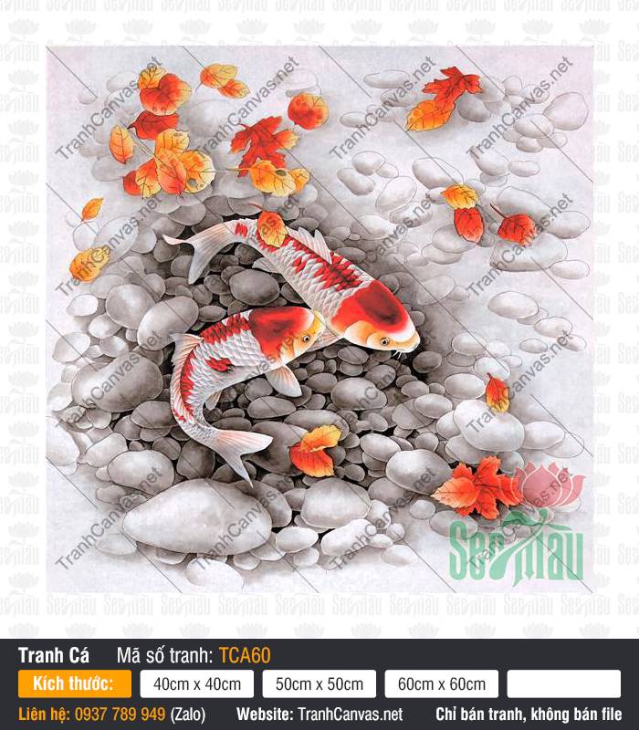 Tranh 2 Con Cá Đẹp TCA60, Tranh Cá Đẹp, Tranh Canvas HCM