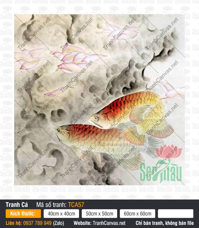 Tranh Cá Rồng TCA57, Tranh Cá Đẹp, Nhận In Tranh Canvas