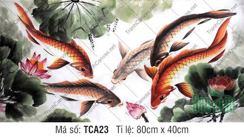 Bức Tranh Cá Chép TCA23, Tranh Cá Chép Treo Tường