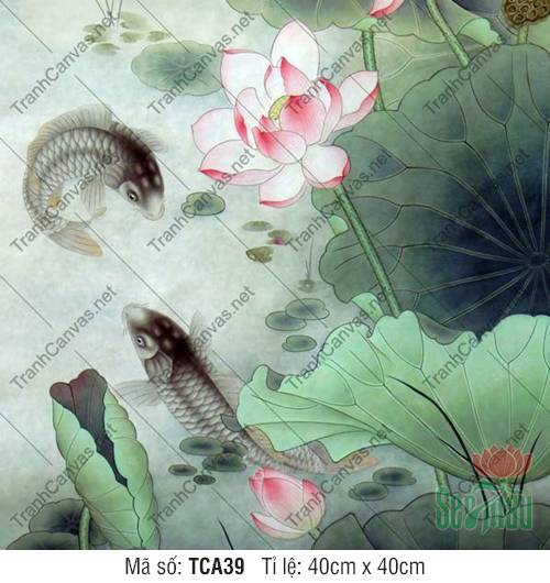 Hình Ảnh Cá Chép Phong Thủy TCA39, In Hình Cá Chép