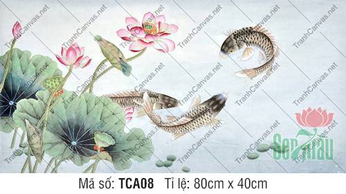 Hình Cá Chép May Mắn TCA08, Tranh Cá Chép Đẹp Nhất