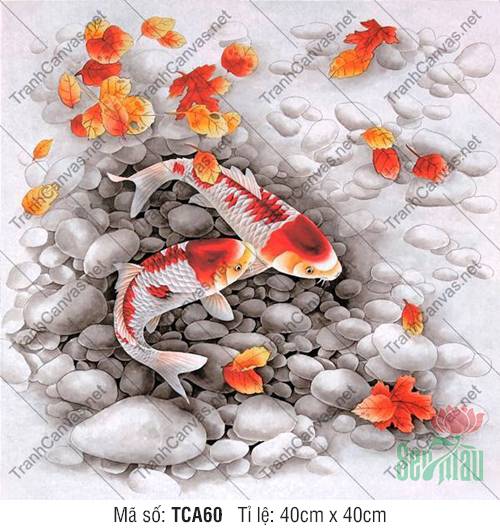 Tranh 2 Con Cá Đẹp TCA60, Tranh Cá Đẹp