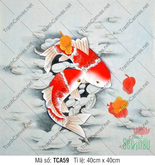 Tranh 2 Con Cá TCA59, Tranh Cá Đẹp
