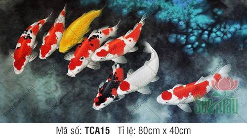 Tranh Cá Chép Đẹp TCA15, Tranh Cá Chép Phong Thủy