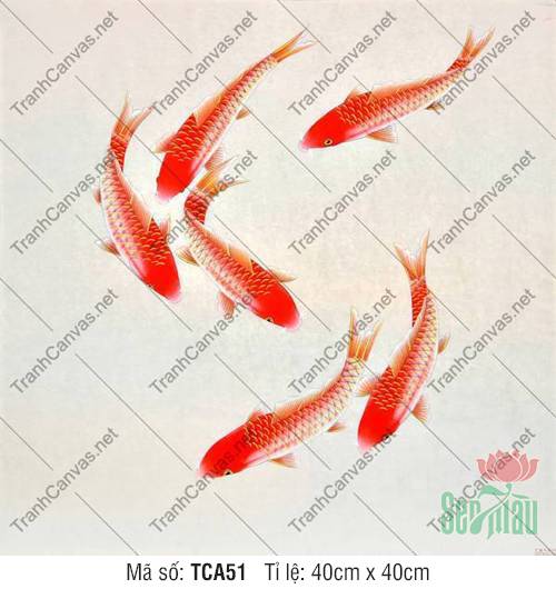 Tranh Cá Chép Phong Thủy TCA51, Bức Tranh Cá Chép