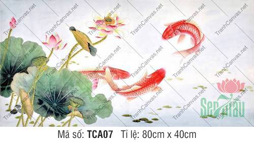 Tranh Cá Chép Tài Lộc TCA07, Hình Cá Chép Đẹp Nhất