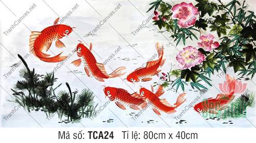 Tranh Canvas Cá Chép TCA24, Tranh Cá Chép Đẹp Nhất