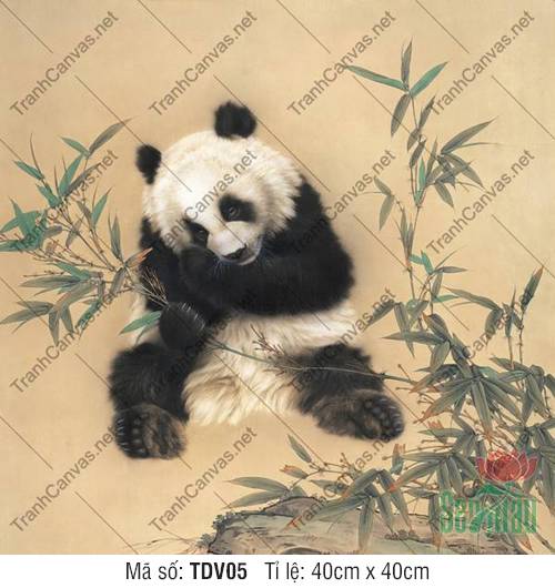 Bức Tranh Con Gấu Trúc TDV05, Tranh Con Vật