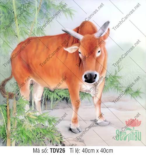 Tranh Con Bò TDV26, Hình Con Vật Đẹp