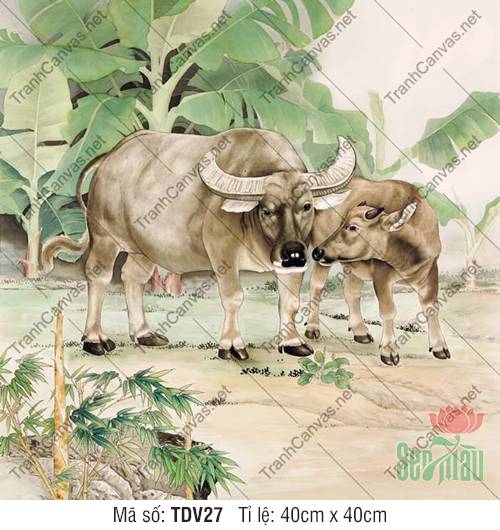 Tranh Con Trâu TDV27, Tranh Con Vật