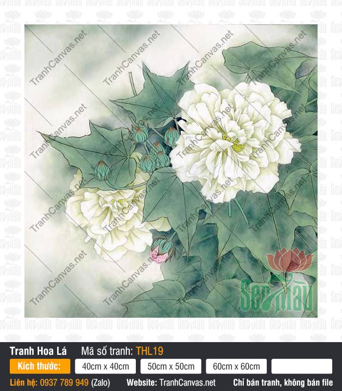 Tranh Hoa Đẹp Nhất THL19, Tranh Trang Trí, Tranh Hoa Lá, Tranh Canvas Không Khung