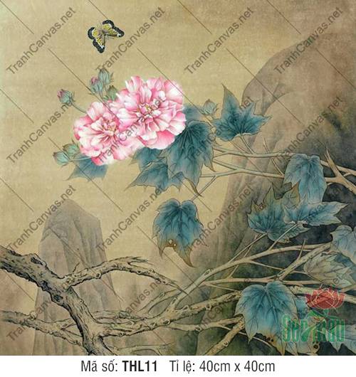 Tranh Hoa Cánh Bướm THL11, Tranh Hoa Kích Thước Lớn