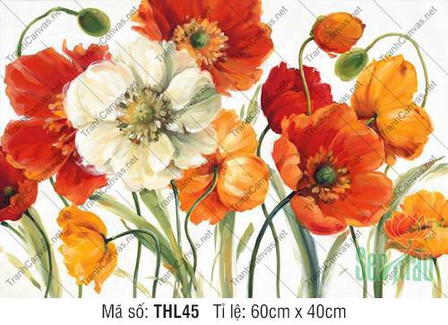 Tranh Hoa Đẹp Treo Phòng Khách THL45, Tranh Hoa Đẹp