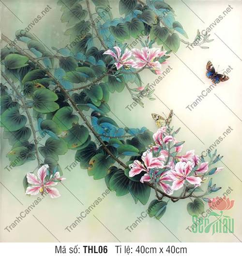 Tranh Hoa Và Bướm THL06, Tranh Hoa Lá