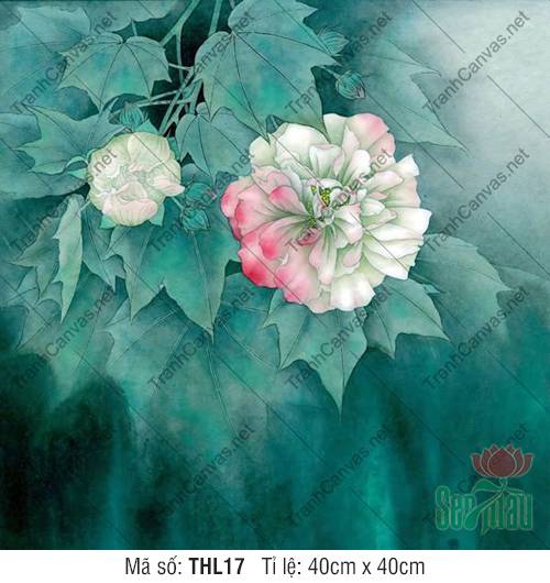 Tranh Vẽ Hoa Lá THL17, Tranh Hoa Treo Phòng Khách