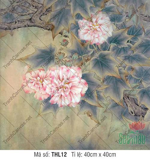Tranh Vẽ Hoa Màu Nước THL12, Tranh Hoa Khổ Lớn