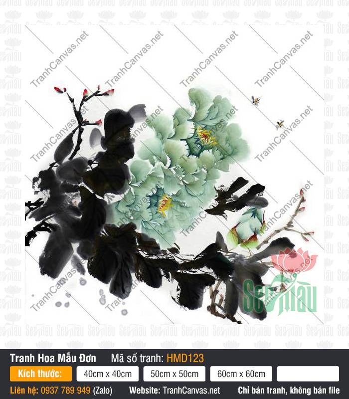 Tranh Hoa Mẫu Đơn May Mắn HMD123, Hình Hoa Mẫu Đơn, Tranh Hoa Mẫu Đơn, Tranh Canvas Phòng Ngủ