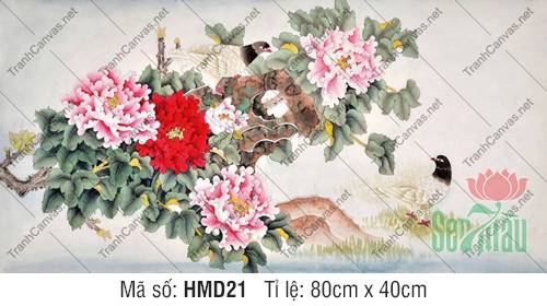 Hình Ảnh Tranh Hoa Mẫu Đơn HMD21, Hình Hoa Mẫu Đơn