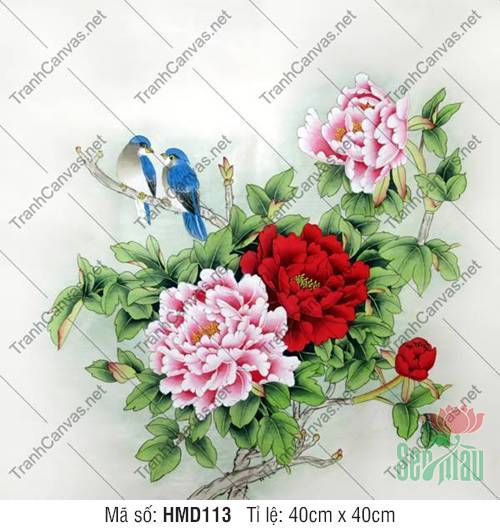 Hình Hoa Mẫu Đơn HMD113, Tranh Hoa Mẫu Đơn Khổ Lớn