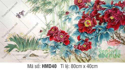 Hình Hoa Mẫu Đơn HMD40, Tranh Hoa Mẫu Đơn Hiện Đại