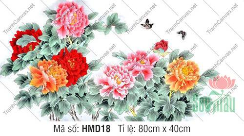 Hình Hoa Mẫu Đơn May Mắn HMD18, Tranh Hoa Mẫu Đơn