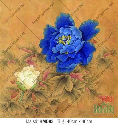 Hình Hoa Mẫu Đơn Xanh HMD93, Bức Tranh Hoa Mẫu Đơn