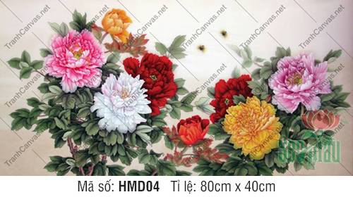 Tranh Hoa Mẫu Đơn Đẹp Nhất HMD04, Hình Hoa Mẫu Đơn
