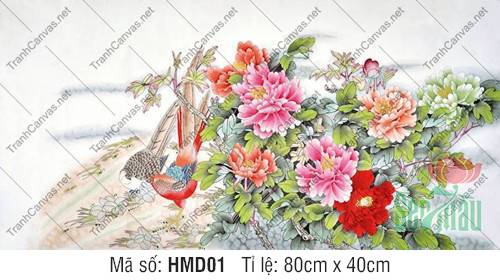 Tranh Hoa Mẫu Đơn HMD01, Hình Hoa Mẫu Đơn Đẹp Nhất