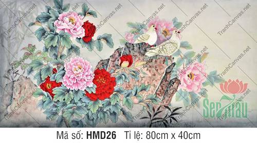Tranh Hoa Mẫu Đơn HMD26, Hình Hoa Mẫu Đơn Đẹp Nhất