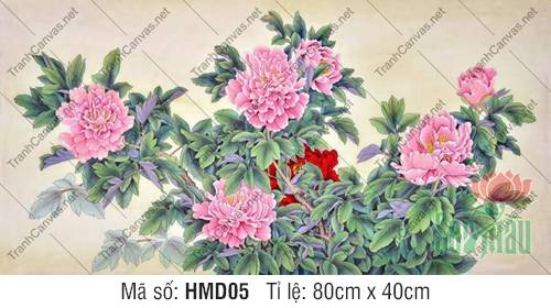 Tranh Hoa Mẫu Đơn Hiện Đại HMD05, Hình Hoa Mẫu Đơn