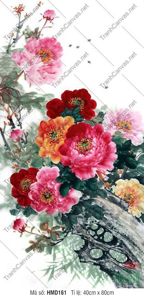 Tranh Hoa Mẫu Đơn Hiện Đại HMD161, Hình Hoa Mẫu Đơn