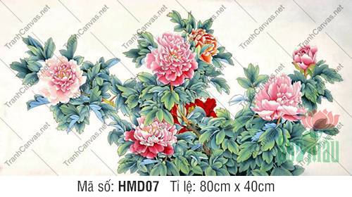 Tranh Hoa Mẫu Đơn Phòng Khách HMD07, Tranh Hoa Mẫu Đơn