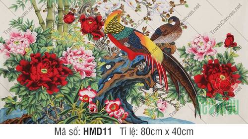 Tranh Mẫu Đơn Khai Hoa Phú Quý HMD11, Hình Hoa Mẫu Đơn Đẹp