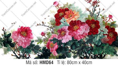 Tranh Vẽ Hoa Mẫu Đơn Đẹp HMD64, Hình Hoa Mẫu Đơn