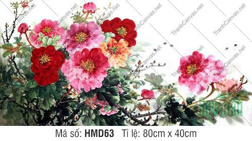 Tranh Vẽ Hoa Mẫu Đơn HMD63, Hình Hoa Mẫu Đơn Đẹp