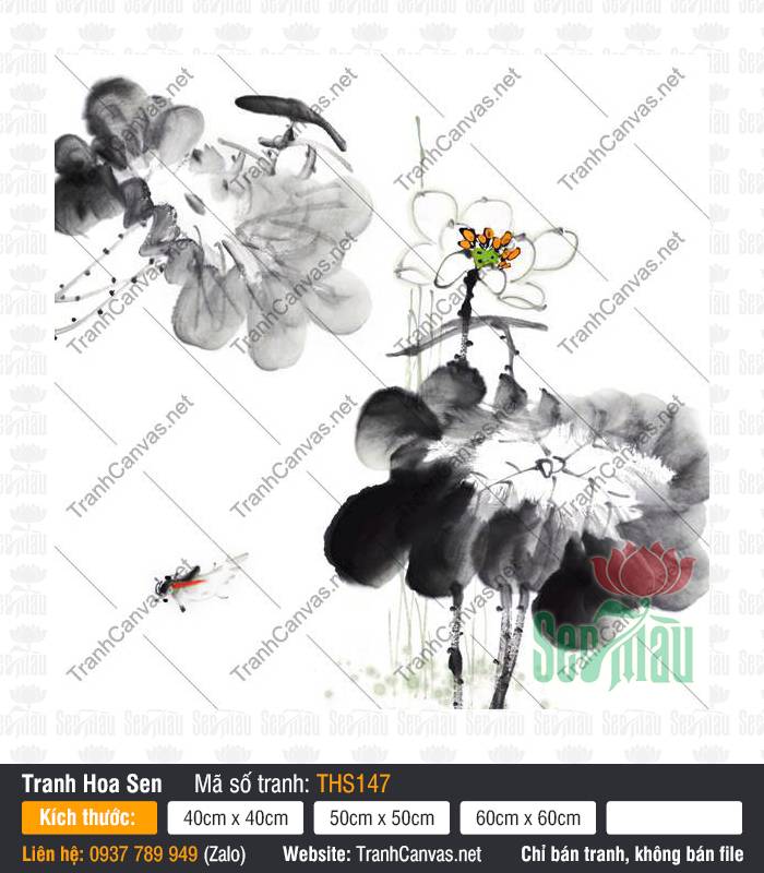 Hình Ảnh Hoa Sen Đẹp Nhất THS147, Tranh In Hoa Sen, Tranh Hoa Sen, Tranh Vải Canvas Treo Tường