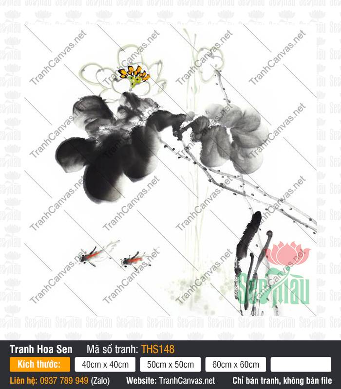 Hình Ảnh Hoa Sen Siêu Đẹp THS148, Tranh Hoa Sen, Xưởng In Tranh Canvas