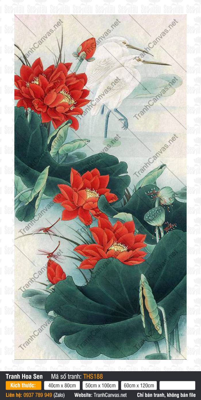 Hình Ảnh Hoa Sen THS188, Tranh Hoa Sen Nghệ Thuật, Tranh Hoa Sen, Tranh Canvas Cao Cấp