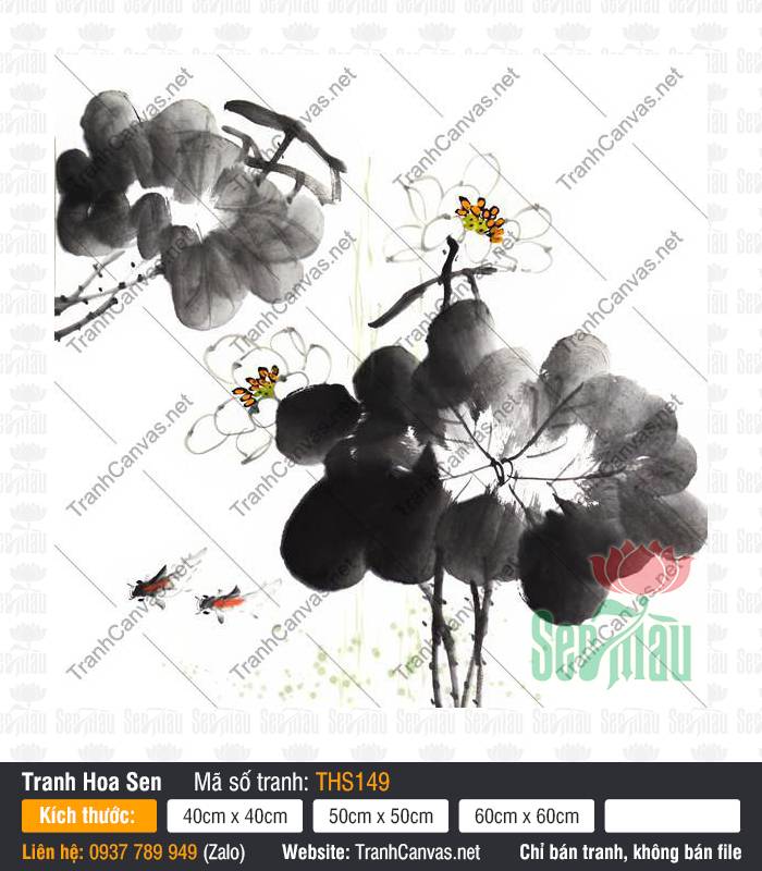 Hình Ảnh Hoa Sen Tuyệt Đẹp THS149, Tranh Hoa Sen, Xưởng In Tranh Canvas TPHCM