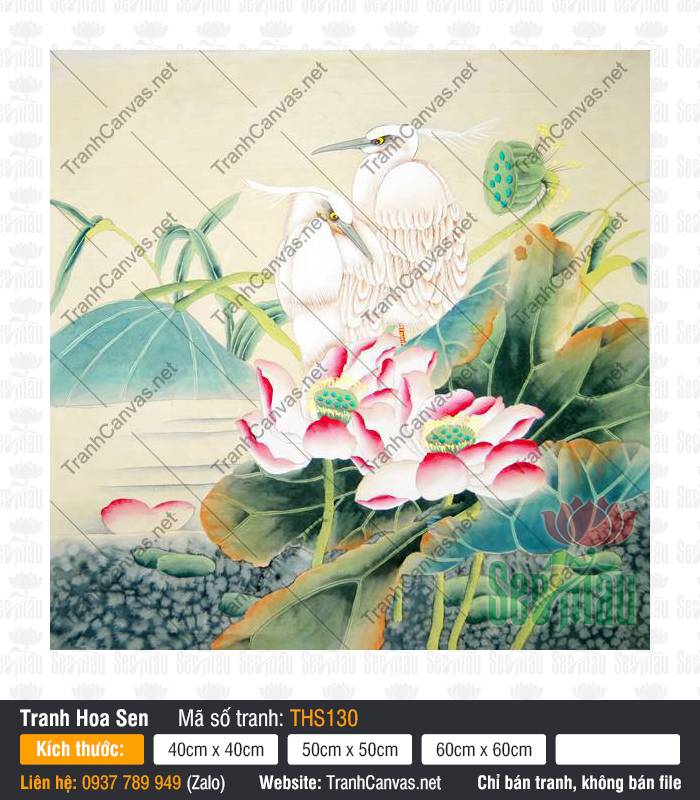 Hình Hoa Sen Đẹp Nhất THS130, Tranh Hoa Sen Canvas, Tranh Hoa Sen, Tranh Trang Trí Tường