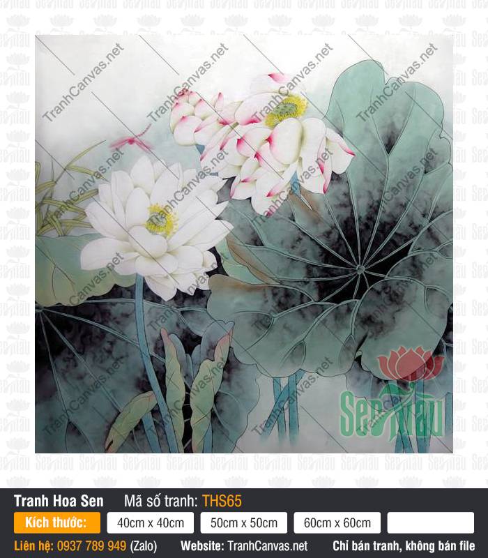 Tranh In Hoa Sen THS65, Hình Ảnh Hoa Sen Trang Trí, Tranh Hoa Sen, Tranh Canvas Phòng Khách