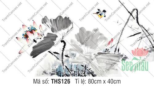 Bức Tranh Hoa Sen THS126, Tranh Hoa Sen Nghệ Thuật