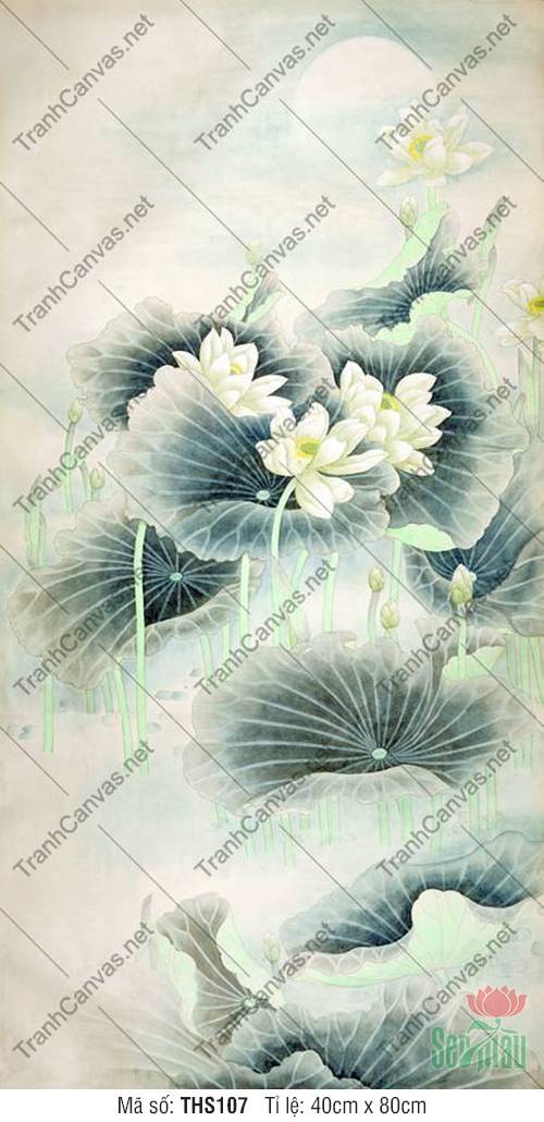 Hình Bông Hoa Sen Đẹp THS107, Tranh Hoa Sen