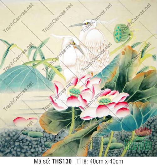 Hình Hoa Sen Đẹp Nhất THS130, Tranh Hoa Sen Canvas