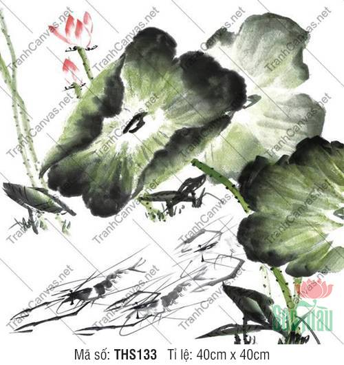 Hoa Sen Nghệ Thuật THS133, Tranh Hoa Sen Đẹp Nhất