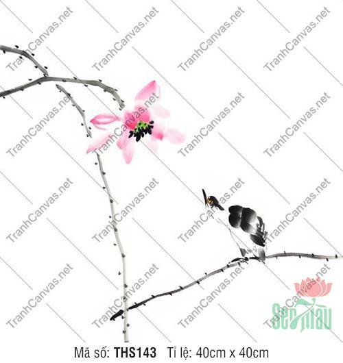 Mẫu Hình Hoa Sen Đẹp THS143, Tranh Hoa Sen Khổ Lớn
