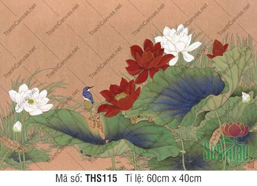 Tranh Hoa Sen Canvas THS115, Hình Hoa Sen Đẹp Nhất