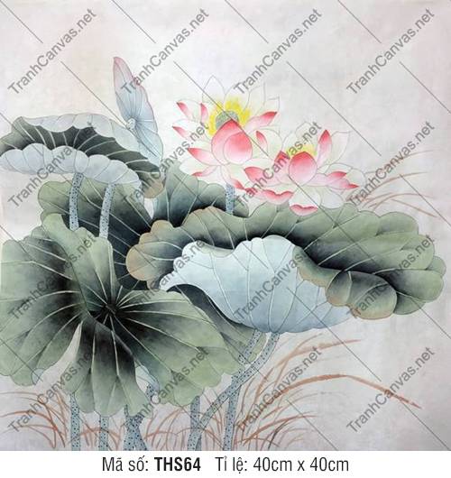 Tranh Hoa Sen Canvas THS64, Hình Hoa Sen Siêu Đẹp
