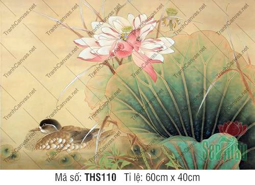 Tranh Hoa Sen Khổ Lớn THS110, Hình Ảnh Hoa Sen Đẹp