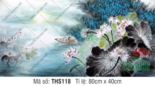 Tranh Hoa Sen Lớn THS118, Hình Ảnh Hoa Sen Cực Đẹp
